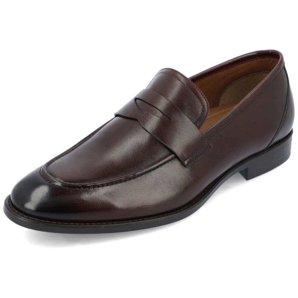 Thomas & Vine Men's Bishop Apron Toe Penny Loafer, Bordeaux, 9.5 M